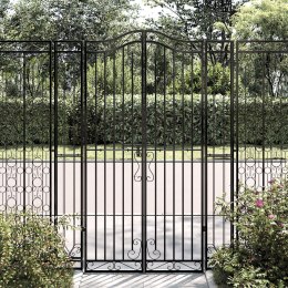 VidaXL Brama ogrodowa, czarna, 121x8x180 cm, kute żelazo