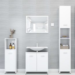 VidaXL 4-cz. zestaw mebli łazienkowych, wysoki połysk, biały