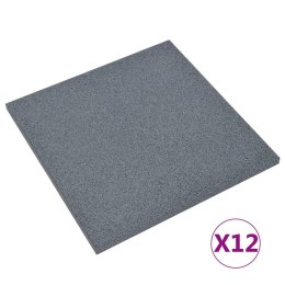 VidaXL Gumowe płyty, 12 szt., 50x50x3 cm, szare