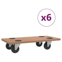 VidaXL Wózki platformowe, 6 szt, prostokątne, materiał drewnopochodny