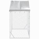 VidaXL Kojec dla psa, z dachem, srebrny, 3x1,5x2,5 m, stal