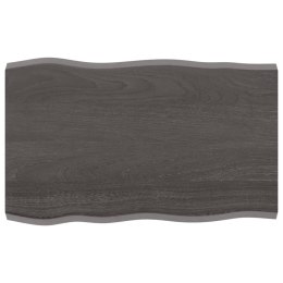 VidaXL Blat, ciemnobrązowy, 80x50x(2-4)cm drewno z naturalną krawędzią