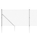 VidaXL Ogrodzenie z siatki, z kotwami, srebrne, 1,1x10 m