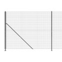 VidaXL Ogrodzenie z siatki, ze stopami słupków, antracytowe, 1,6x10 m