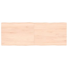VidaXL Blat stołu, 140x50x(2-4)cm surowy, lity dąb naturalną krawędzią
