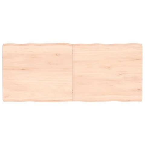 VidaXL Blat stołu, 140x60x(2-6)cm, surowy lity dąb naturalną krawędzią
