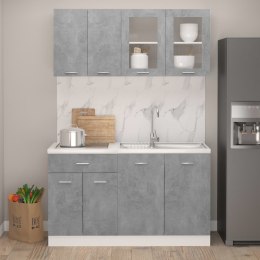 VidaXL 4-cz. zestaw szafek kuchennych, szarość betonu