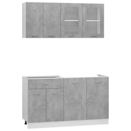 VidaXL 4-cz. zestaw szafek kuchennych, szarość betonu