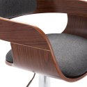 VidaXL Krzesło barowe, sklejka i szara tkanina