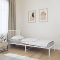 VidaXL Metalowa rama łóżka z wezgłowiem, biała, 80x200 cm