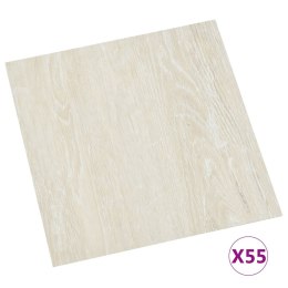 VidaXL Samoprzylepne panele podłogowe, 55 szt., PVC, 5,11 m², kremowe