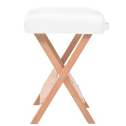 VidaXL Składany stołek do masażu, grubość siedziska 12 cm, biały