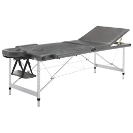 VidaXL Stół do masażu, 3 strefy, rama z aluminium, antracyt, 186x68cm
