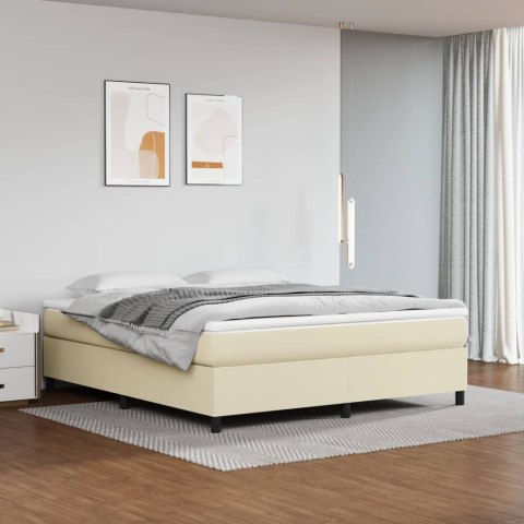 VidaXL Rama łóżka, kremowe, 160x200 cm, sztuczna skóra