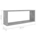 VidaXL Półki ścienne kostki 6 szt., szarość betonu, 60x15x23 cm