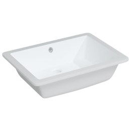VidaXL Umywalka, biała, 55,5x40x18,5 cm, prostokątna, ceramiczna