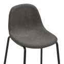 VidaXL Krzesła barowe, 4 szt., ciemnoszare, tapicerowane tkaniną