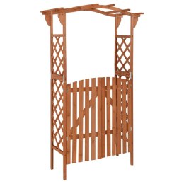 VidaXL Pergola z furtką, 116x40x204 cm, lite drewno jodłowe