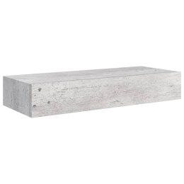 VidaXL Półka ścienna z szufladą, szarość betonu, 60 x 23,5 x 10 cm, MDF