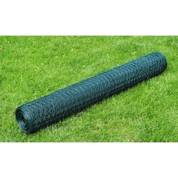 VidaXL Ogrodzenie z siatki, pokryte PVC, 25x0,5 m, zielone