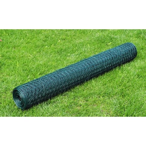 VidaXL Ogrodzenie z siatki, pokryte PVC, 25x0,75 m, czerwone