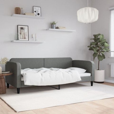 VidaXL Sofa z funkcją spania, ciemnoszara, 90x200 cm, obita tkaniną