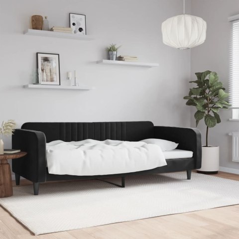 VidaXL Sofa z funkcją spania, czarna, 100x200 cm, obita aksamitem