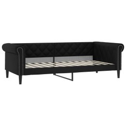 VidaXL Sofa z funkcją spania, czarna, 100x200 cm, obita sztuczną skórą