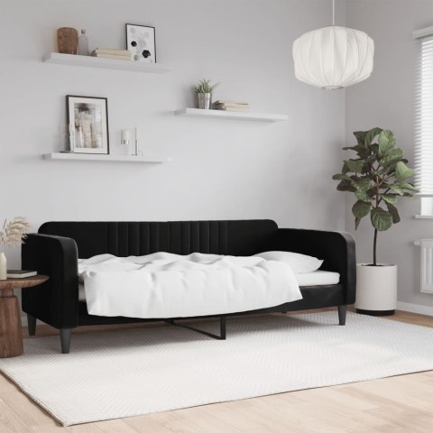 VidaXL Sofa z funkcją spania, czarna, 80x200 cm, obita aksamitem