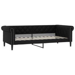 VidaXL Sofa z funkcją spania, czarna, 80x200 cm, obita sztuczną skórą