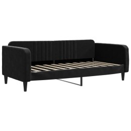 VidaXL Sofa z funkcją spania, czarna, 90x190 cm, obita aksamitem