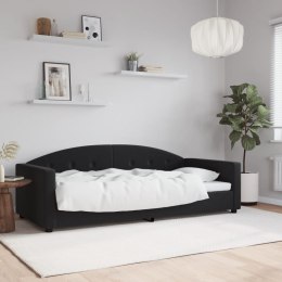 VidaXL Sofa z funkcją spania, czarna, 90x190 cm, obita aksamitem
