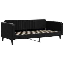 VidaXL Sofa z funkcją spania, czarna, 90x200 cm, obita aksamitem