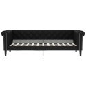 VidaXL Sofa z funkcją spania, czarna, 90x200 cm, obita sztuczną skórą