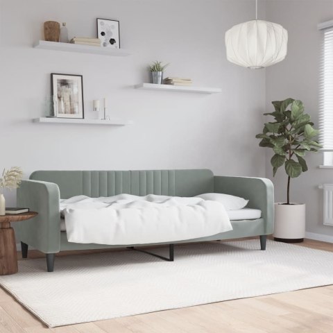 VidaXL Sofa z funkcją spania, jasnoszara, 80x200 cm, obita aksamitem