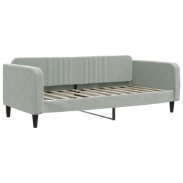 VidaXL Sofa z funkcją spania, jasnoszara, 90x190 cm, obita aksamitem