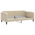 VidaXL Sofa z funkcją spania, kremowe, 90x200 cm, obita tkaniną