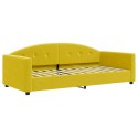 VidaXL Sofa z funkcją spania, żółta, 90x200 cm, obita aksamitem