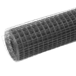 VidaXL Ogrodzenie z siatki, stal i PVC, 10x1,5 m, szare