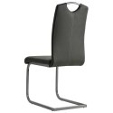 VidaXL Krzesła stołowe, wspornikowe, 2 szt., szare, sztuczna skóra