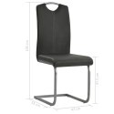 VidaXL Krzesła stołowe, wspornikowe, 2 szt., szare, sztuczna skóra