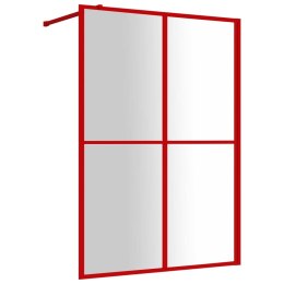 VidaXL Ścianka prysznicowa, przezroczyste szkło ESG, czerwona, 140x195