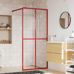 VidaXL Ścianka prysznicowa, przezroczyste szkło ESG, czerwona 80x195cm