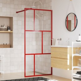 VidaXL Ścianka prysznicowa, przezroczyste szkło ESG czerwona 90x195 cm
