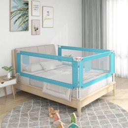 VidaXL Barierka do łóżeczka dziecięcego, niebieska, 140x25 cm, tkanina