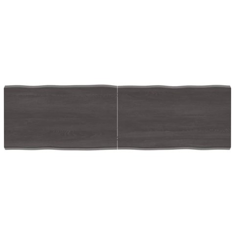 VidaXL Blat, ciemnobrązowy 140x40x(2-4)cm drewno z naturalną krawędzią