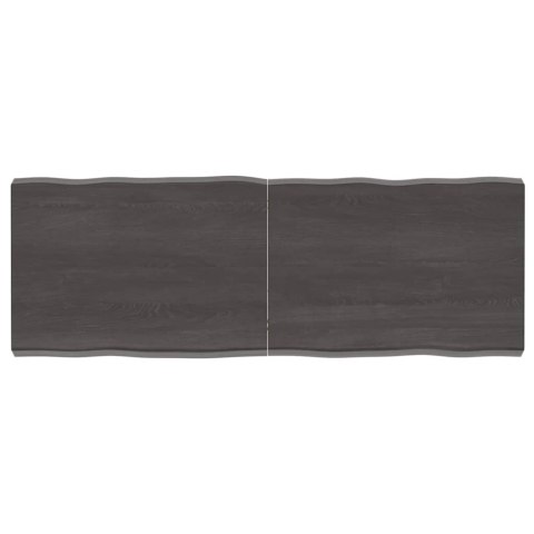 VidaXL Blat, ciemnobrązowy 140x50x(2-6)cm drewno z naturalną krawędzią