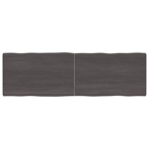 VidaXL Blat, ciemnobrązowy 160x50x(2-6)cm drewno z naturalną krawędzią