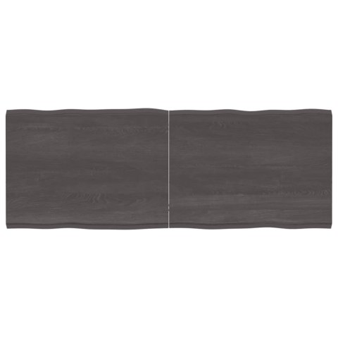 VidaXL Blat, ciemnobrązowy 160x60x(2-4)cm drewno z naturalną krawędzią