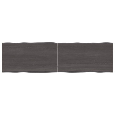 VidaXL Blat, ciemnobrązowy 180x50x(2-4)cm drewno z naturalną krawędzią